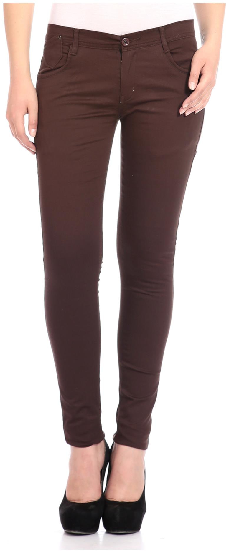 

American-Elm Women Brown Slim fit Chinos