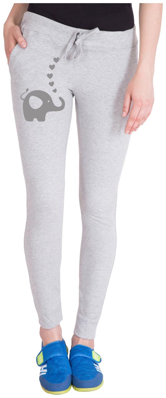 

American-Elm Women Regular fit Cotton Printed Track pants - Grey