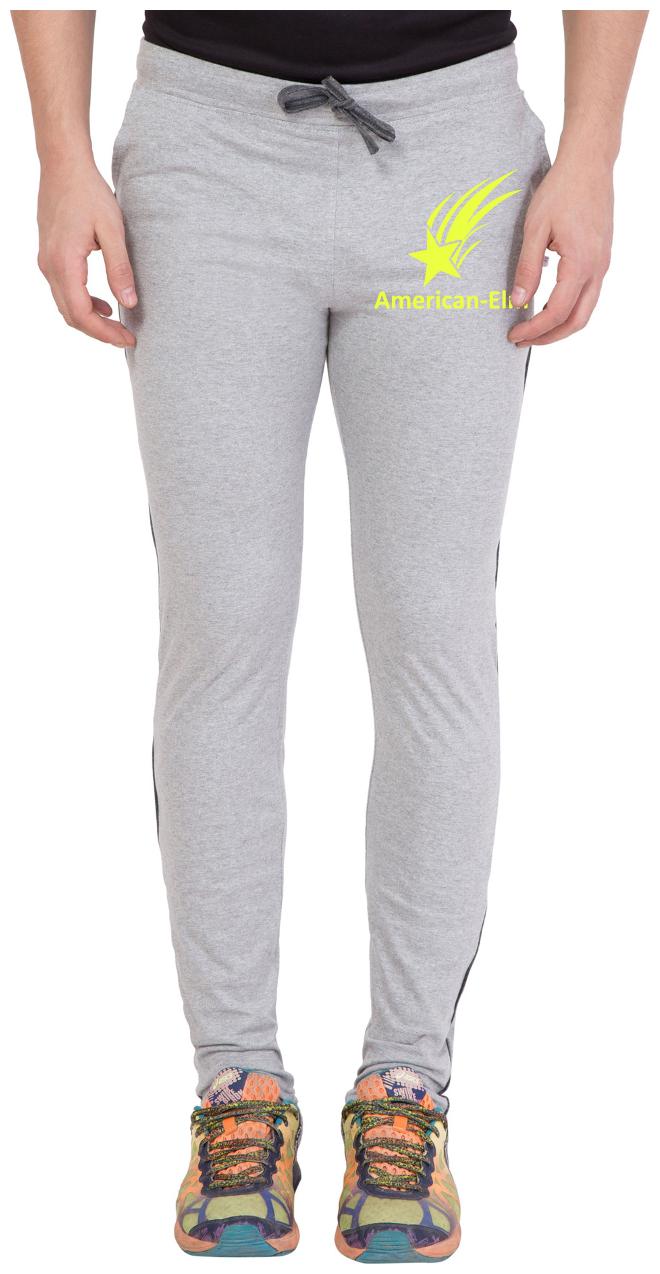 

American-Elm Grey Yellow Star Printed Track Lower for Men