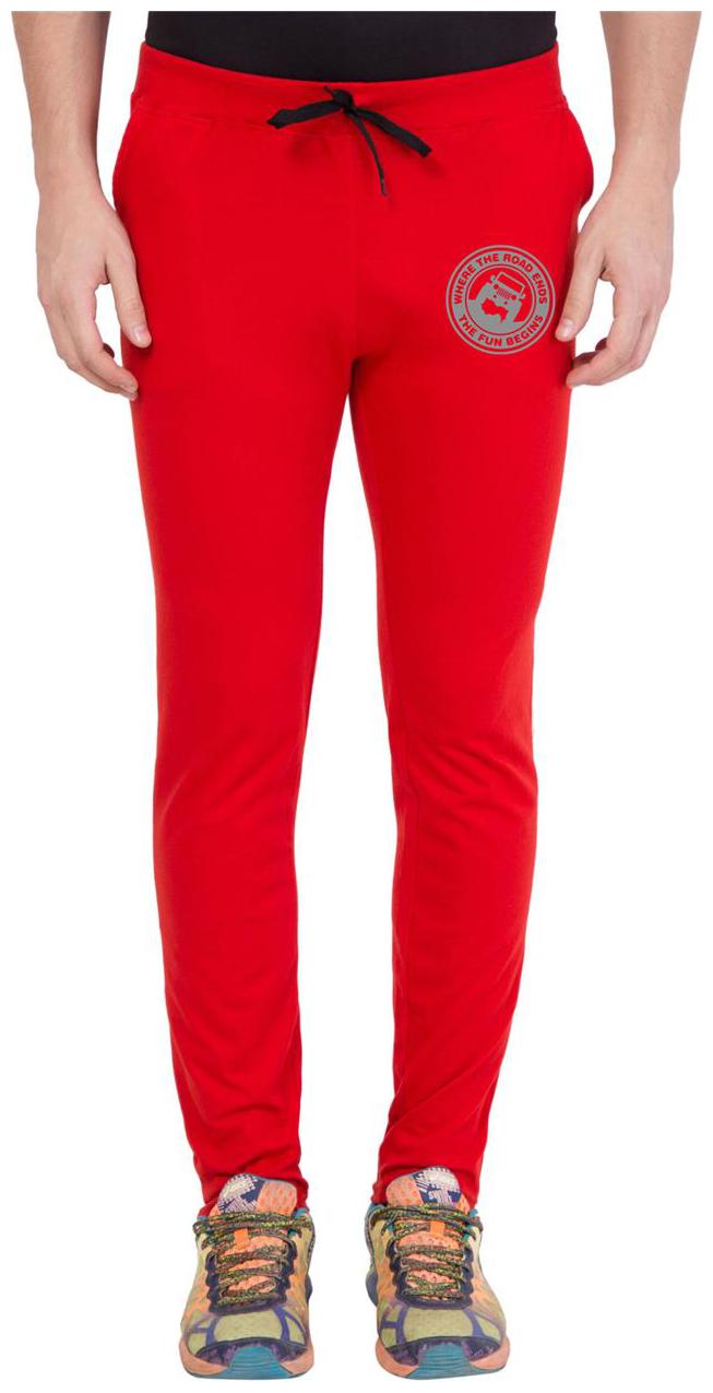 

American-Elm Red Round Zeep Printed Track Jogger for Men