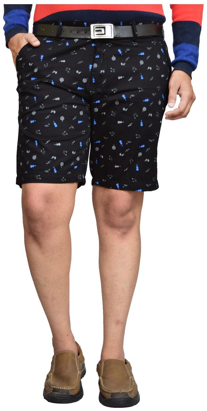 

American Noti Men Black Slim Fit Regular Shorts