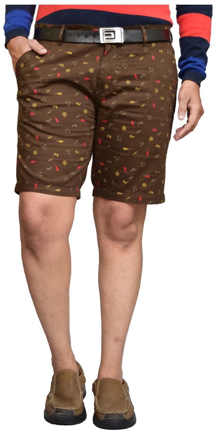 

American Noti Men Brown Slim Fit Regular Shorts