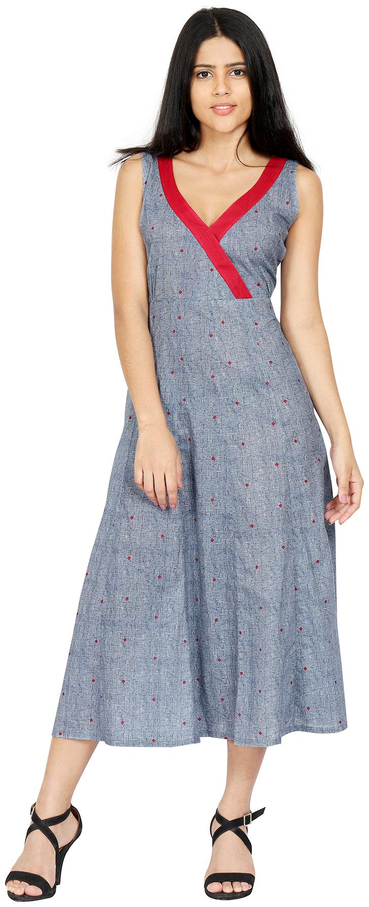 

Amodini Blue Floral Flared dress