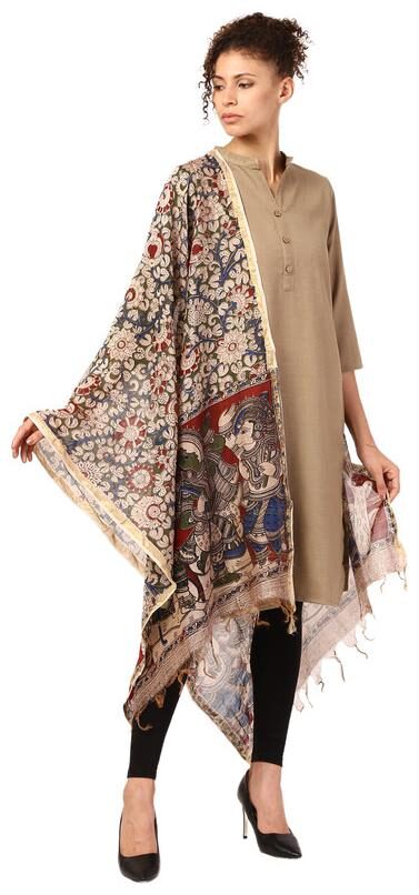 

Amodini Chanderi Multi Floral Dupatta For Women