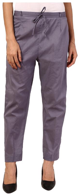 

Amodini Cotton Grey Solid Trousers Pants For Women