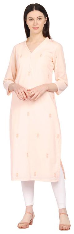 

Amodini Women Pink Embroidered Straight Kurta