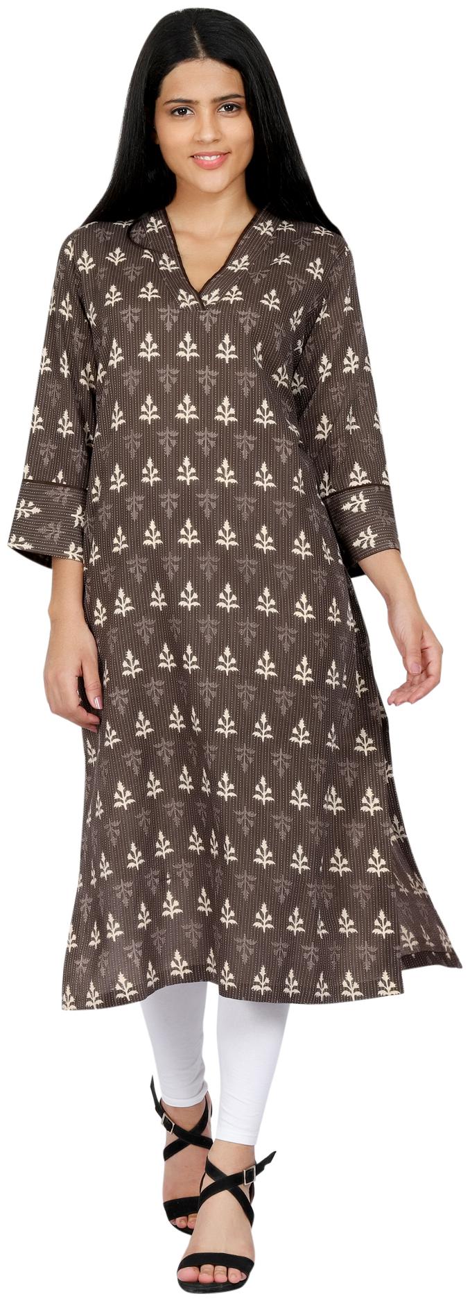 

Amodini Women Grey Solid Straight Kurta