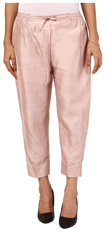 

Amodini Satin Pink Solid Trousers Pants For Women