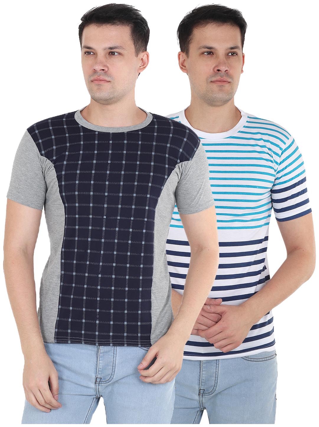 

Ample Men Multi Regular fit Cotton Blend Round neck T-Shirt - Pack Of 2