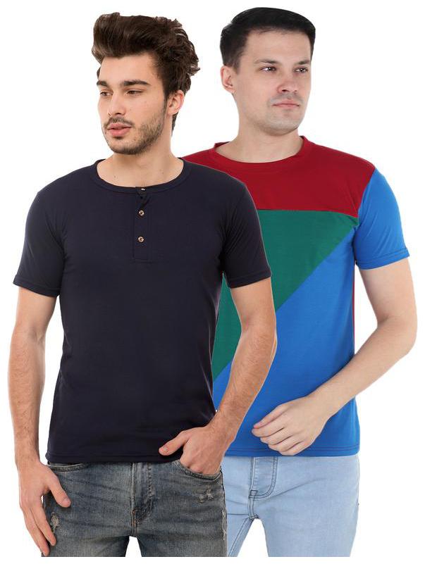 

Ample Men Multi Regular fit Cotton Blend Round neck T-Shirt - Pack Of 2