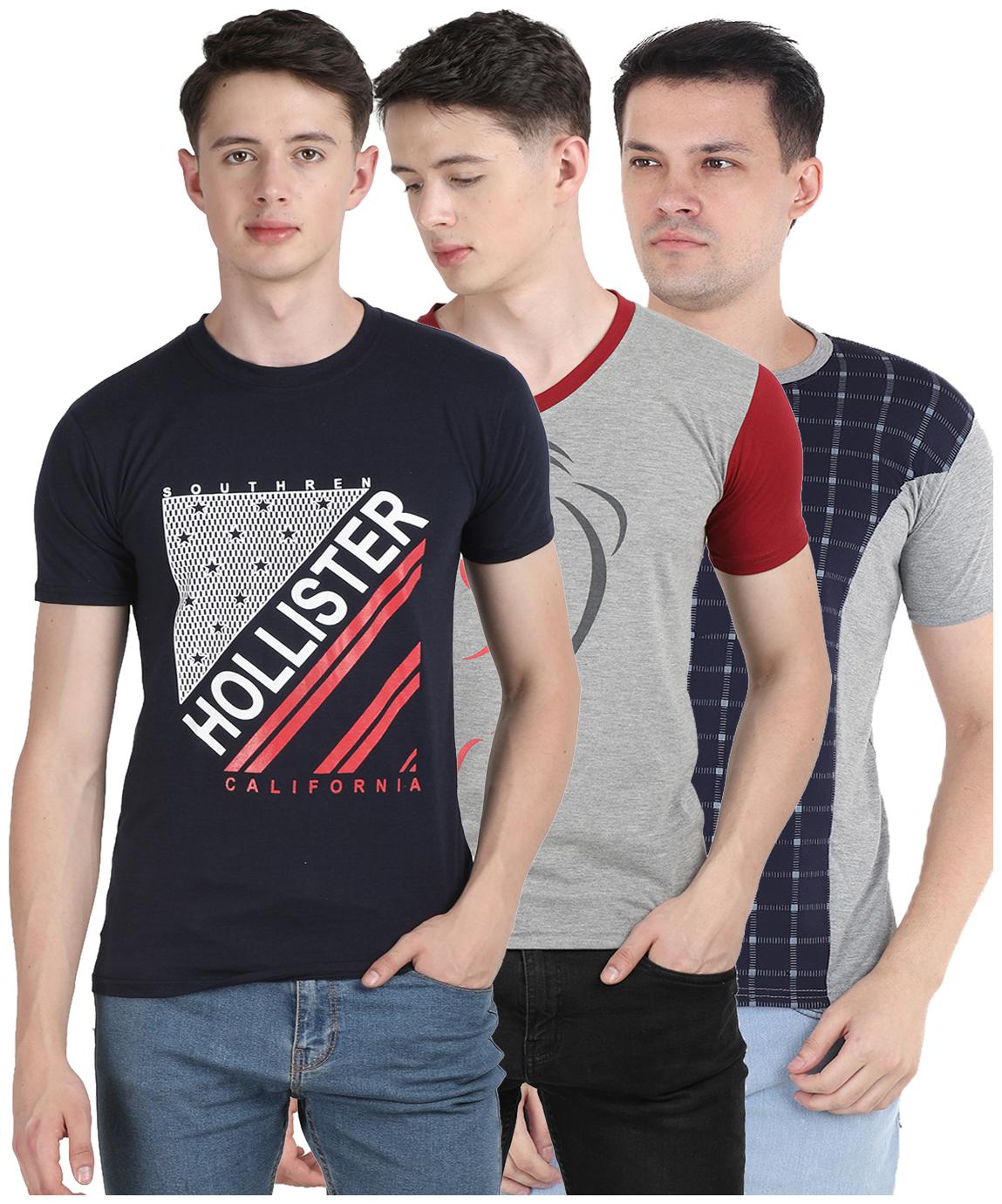 

Ample Men Multi Regular fit Cotton Blend Round neck T-Shirt - Pack Of 3