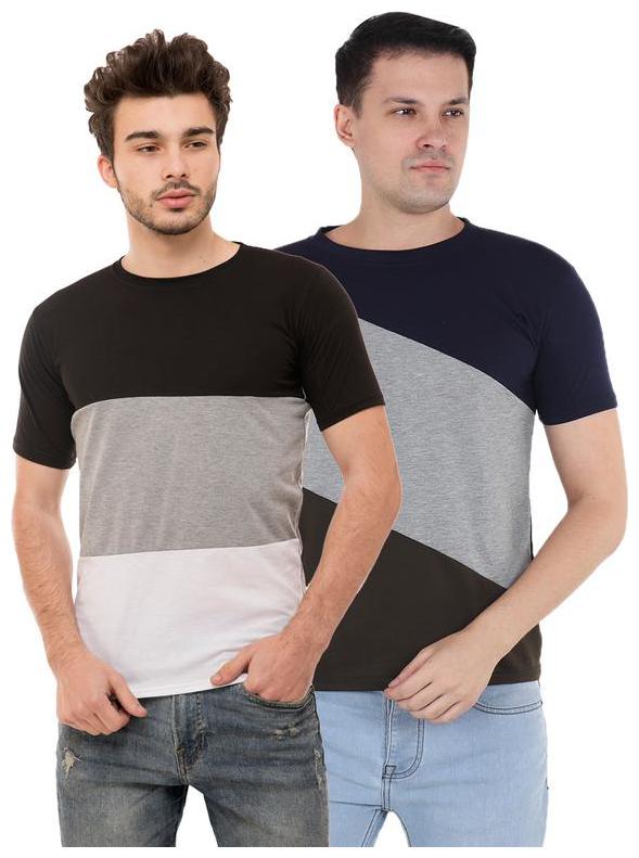 

Ample Men Multi Regular fit Cotton Blend Round neck T-Shirt - Pack Of 2
