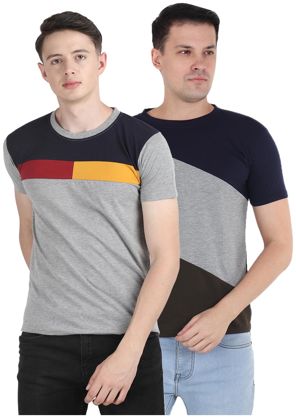 

Ample Men Multi Regular fit Cotton Round neck T-Shirt - Pack Of 2