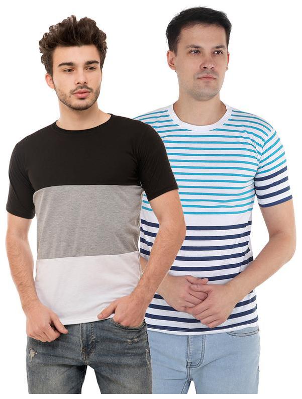 

Ample Men Multi Regular fit Cotton Blend Round neck T-Shirt - Pack Of 2