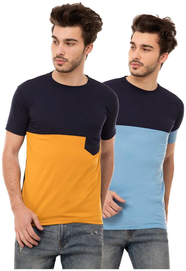 Ample Multicolor Half Sleeve Casual Mens T-Shirt