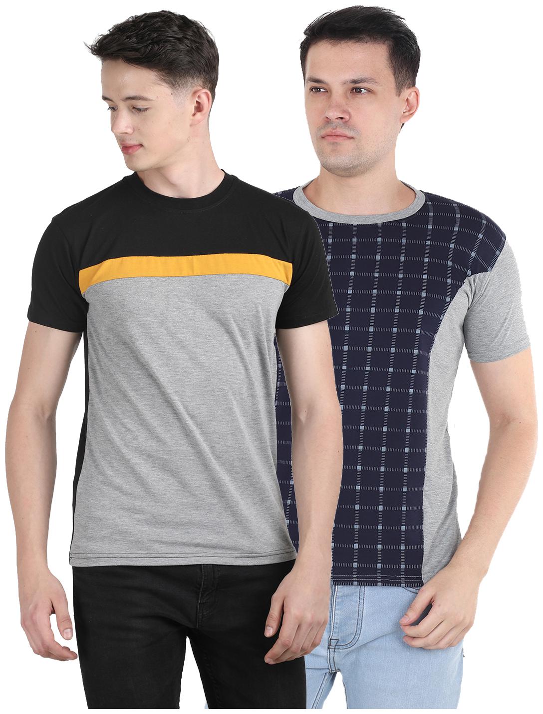 

Ample Men Multi Regular fit Cotton Round neck T-Shirt - Pack Of 2