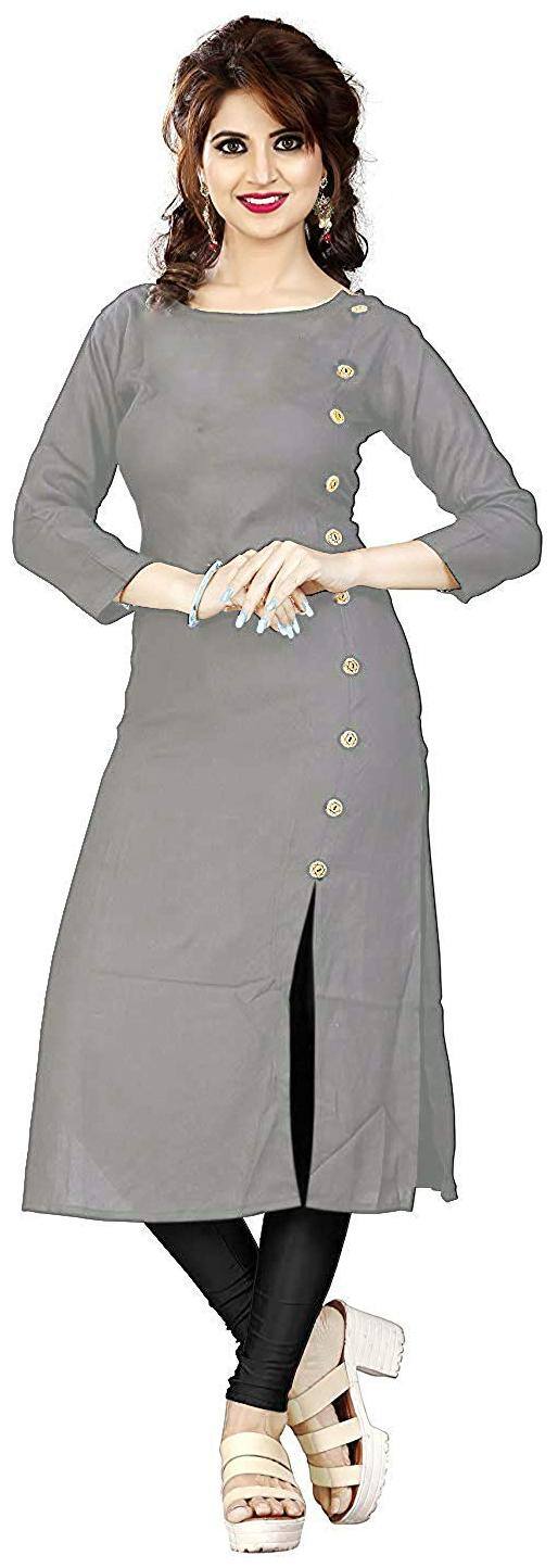 Ample Women's Rayon Kurti Grey