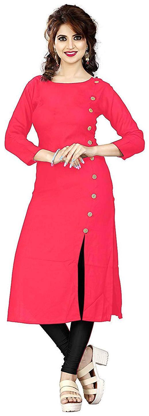 Ample Women's Rayon Kurti Red