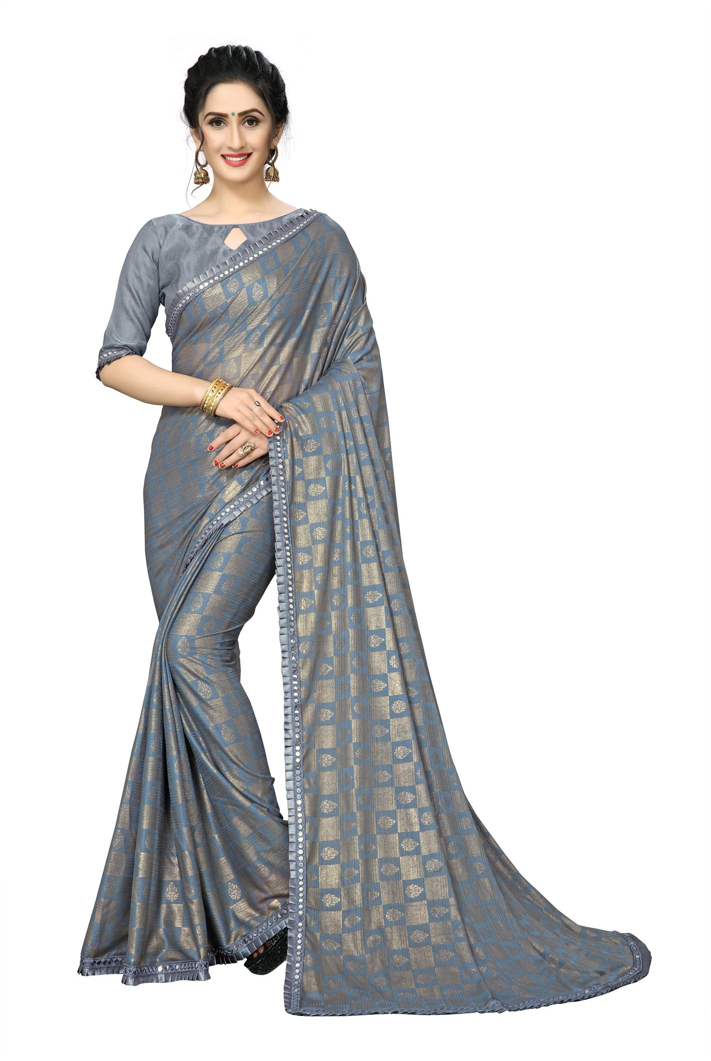 

Amrutam Fab Women Lycra Saree Grey