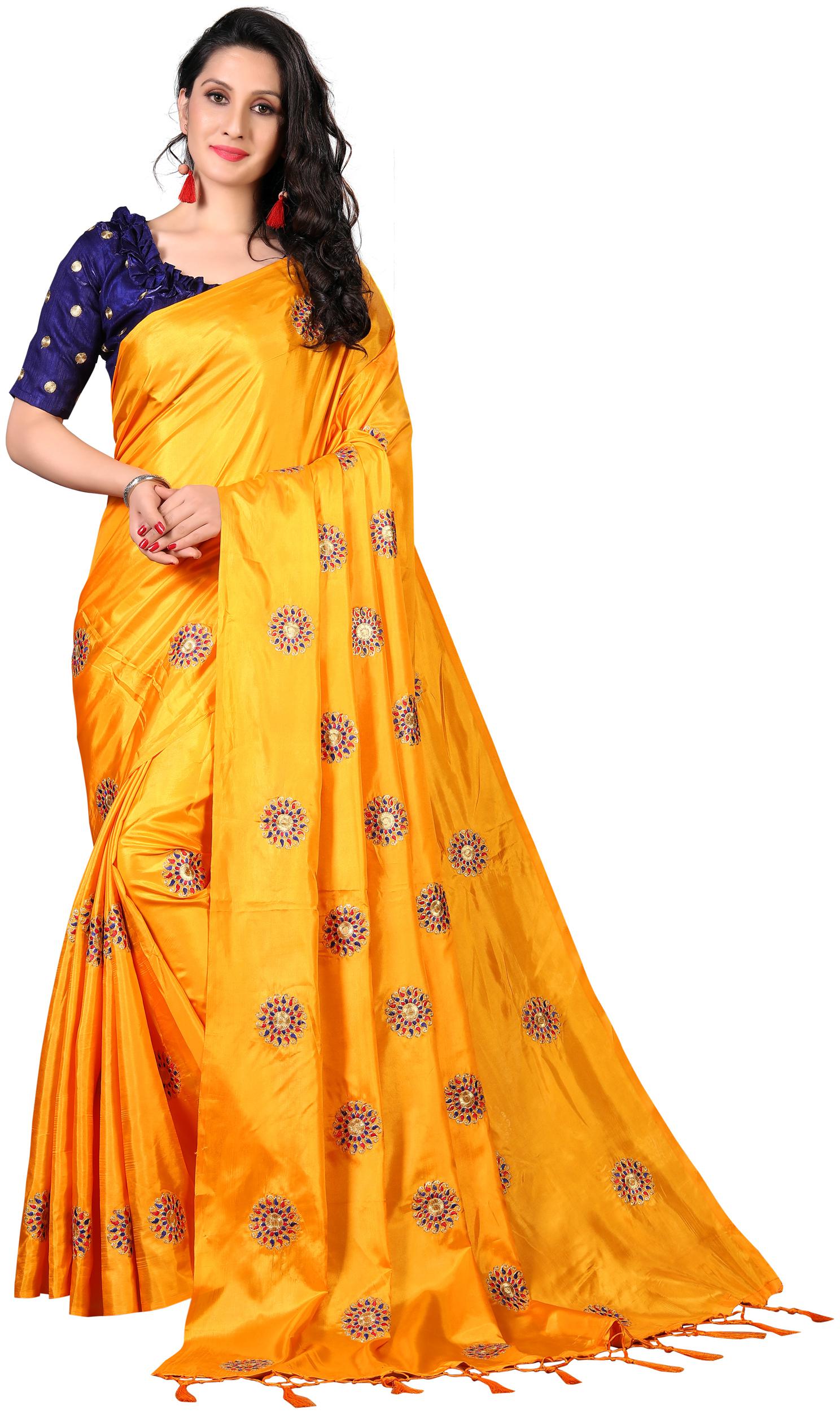 

Amrutam Fab Silk Universal Saree Yellow