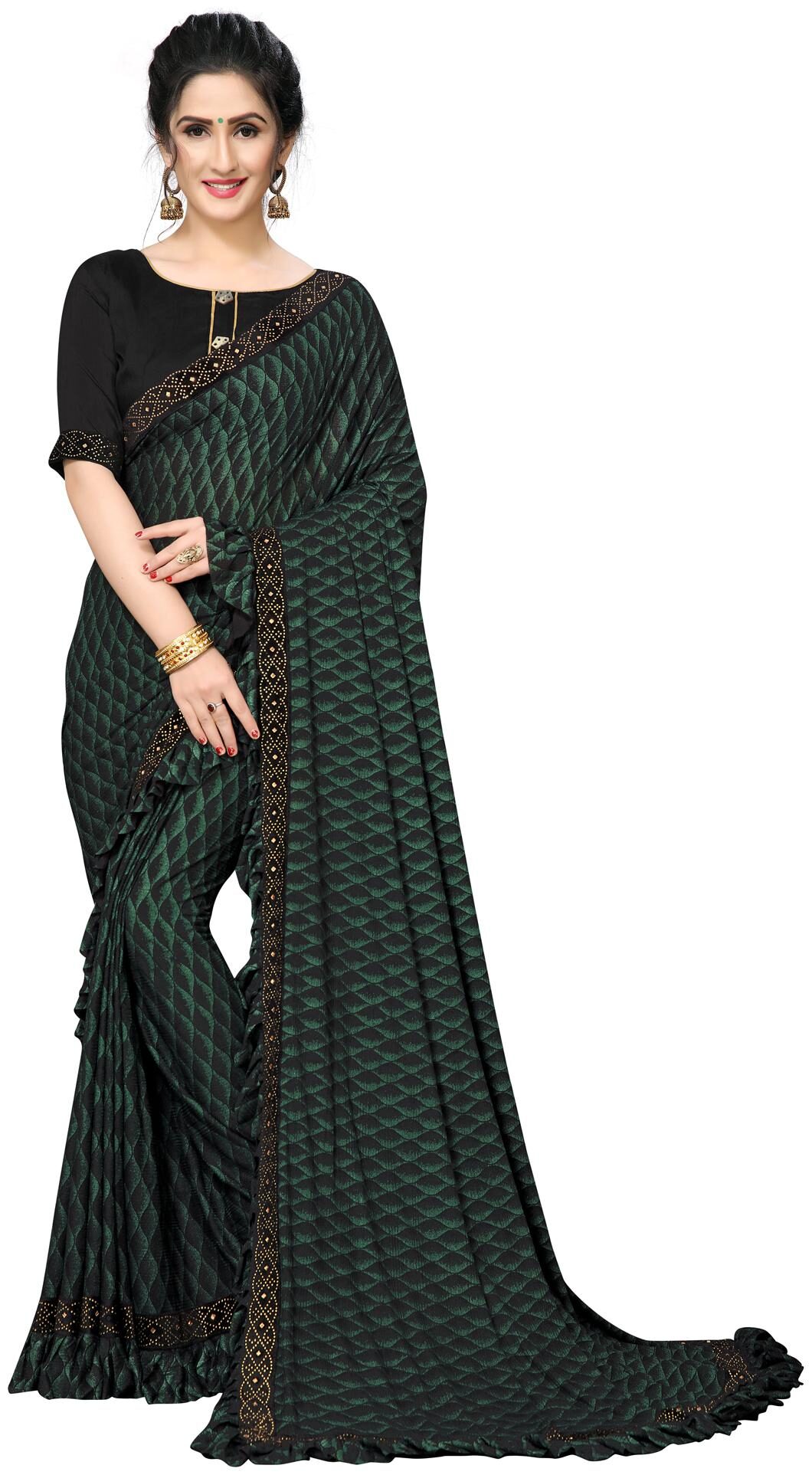 

Amrutam Fab Women Lycra Saree Green