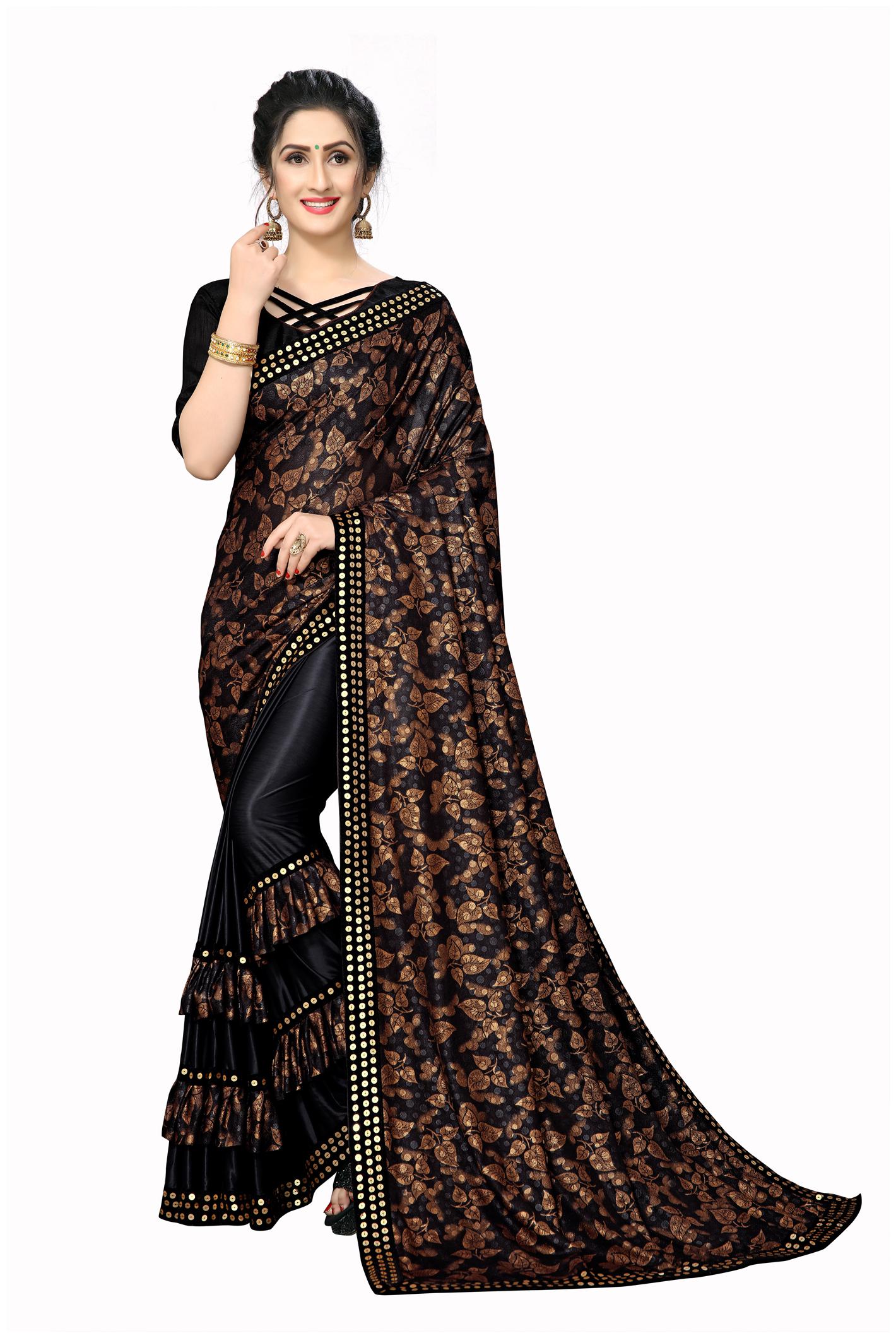 

Amrutam Fab Women Lycra Saree Black