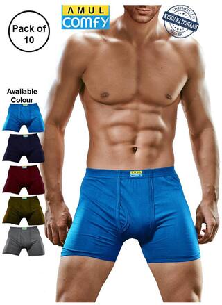 Amul Comfy Solid Trunks - Multi ,Pack Of 10
