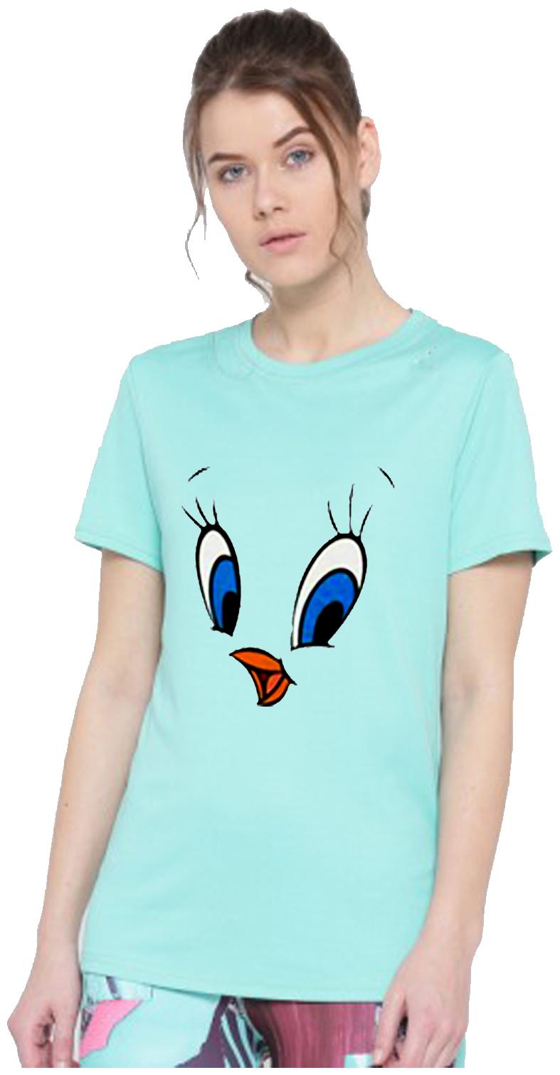 

Amulyam Fashion Women Blue Regular fit Round neck Cotton T shirt