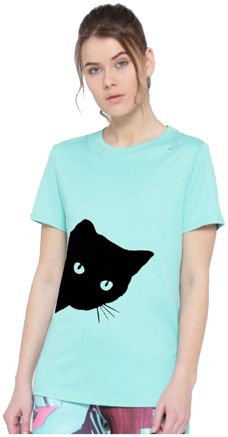 

Amulyam Fashion Women Blue Regular fit Round neck Cotton T shirt