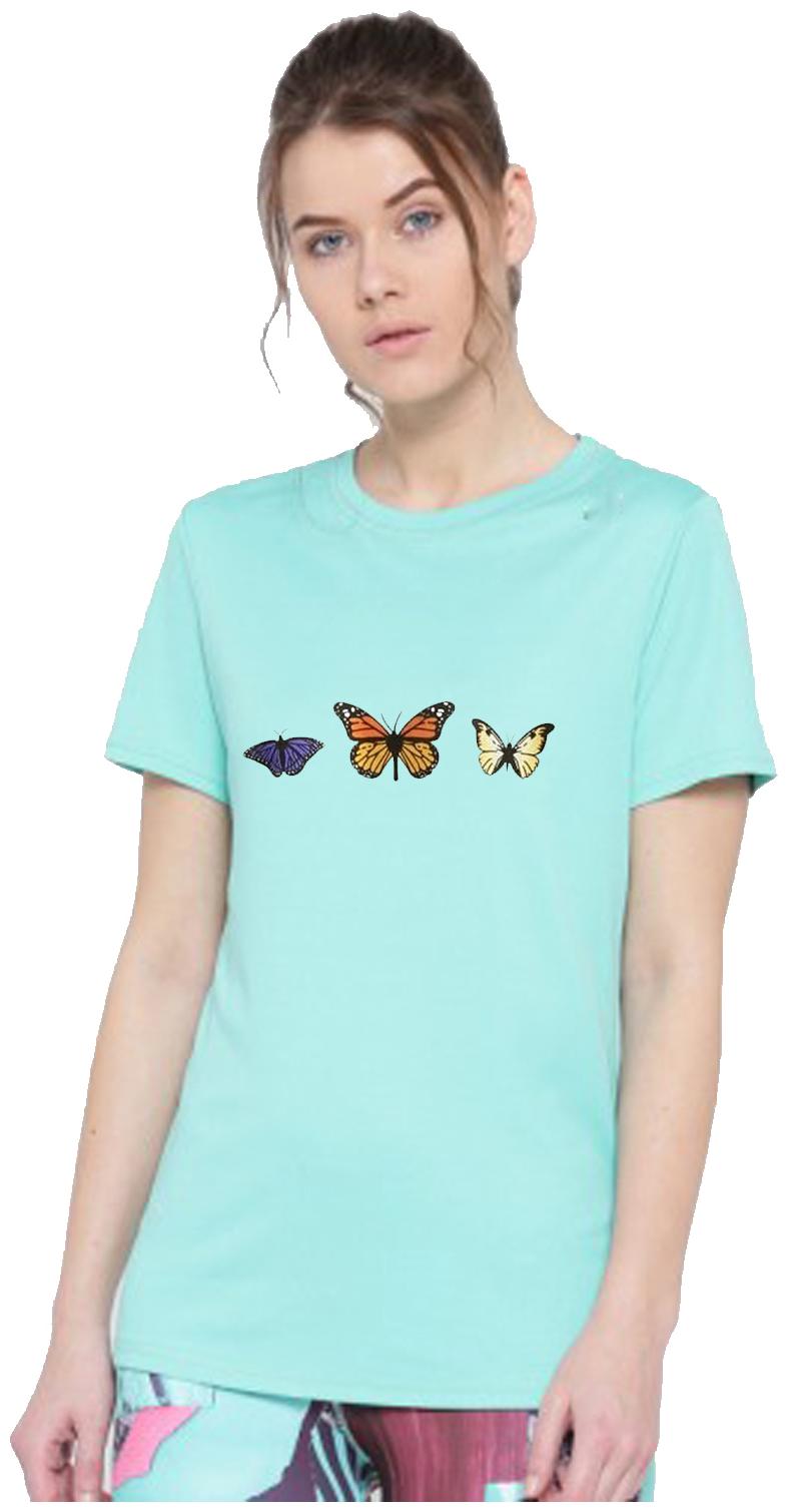 

Amulyam Fashion Women Blue Regular fit Round neck Cotton T shirt