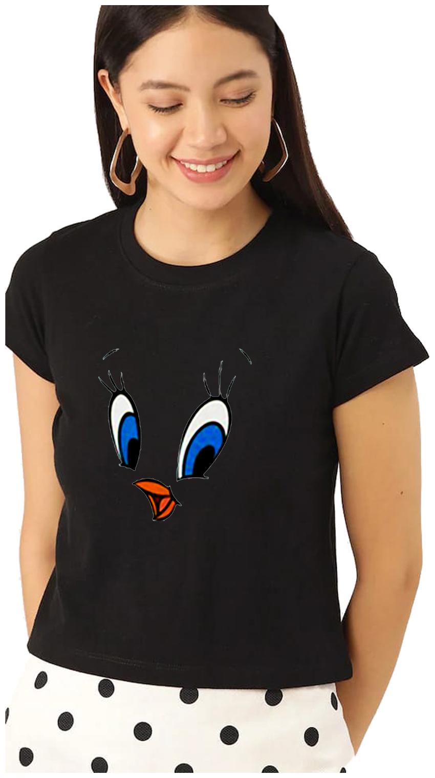 

Amulyam Fashion Women Black Regular fit Round neck Cotton T shirt