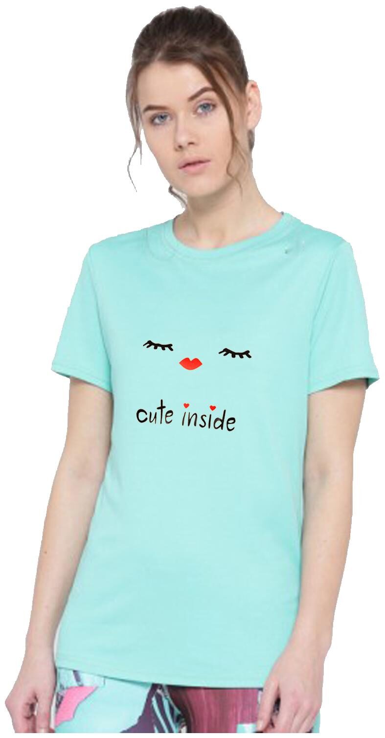 

Amulyam Fashion Women Blue Regular fit Round neck Cotton T shirt