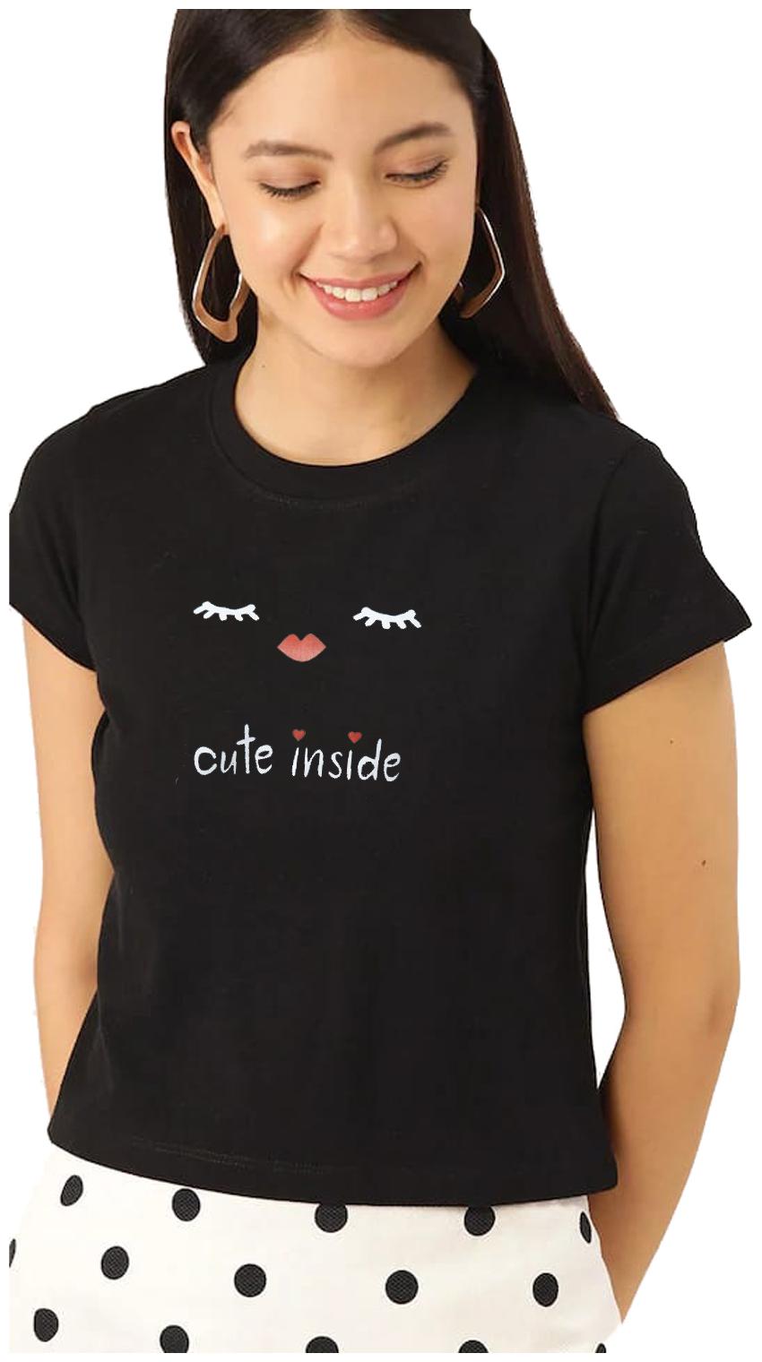 

Amulyam Fashion Women Black Regular fit Round neck Cotton T shirt