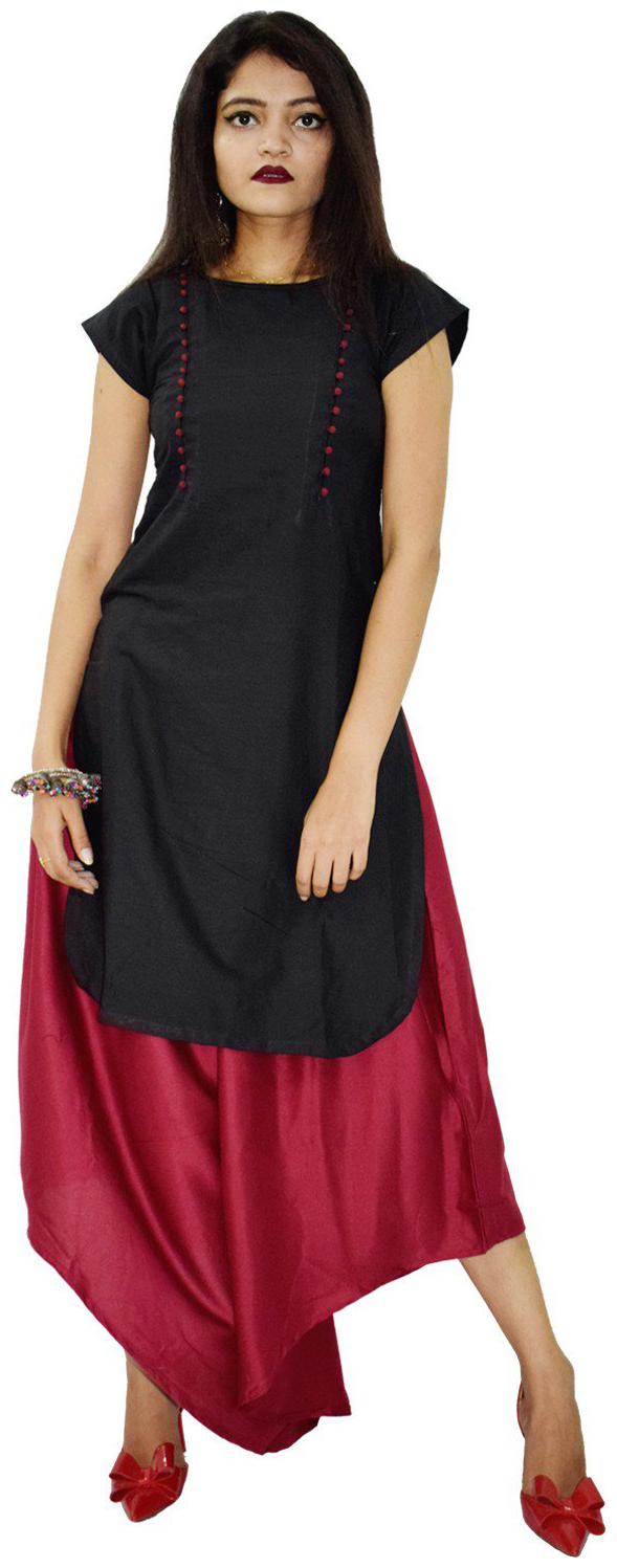 

Rajkumari dress up like a princess Women Multi Solid Straight Kurta With Palazzo