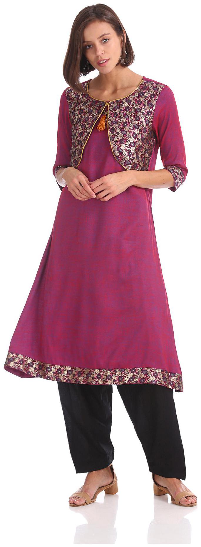 

Anahi Women Red Solid Layered Kurta