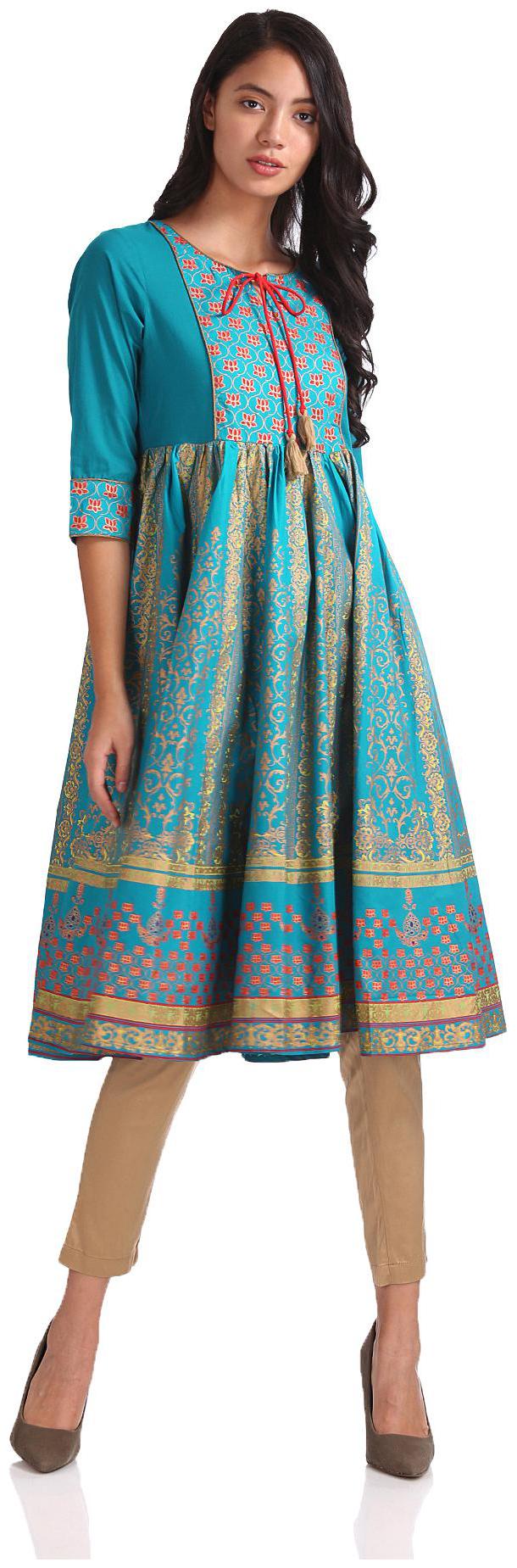 

Anahi Women Blue Printed Anarkali Kurta