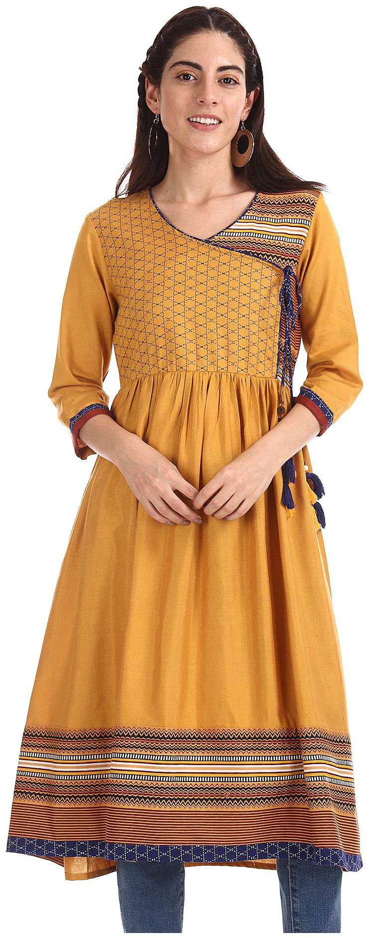 

Anahi Women Yellow Printed Anarkali Kurta