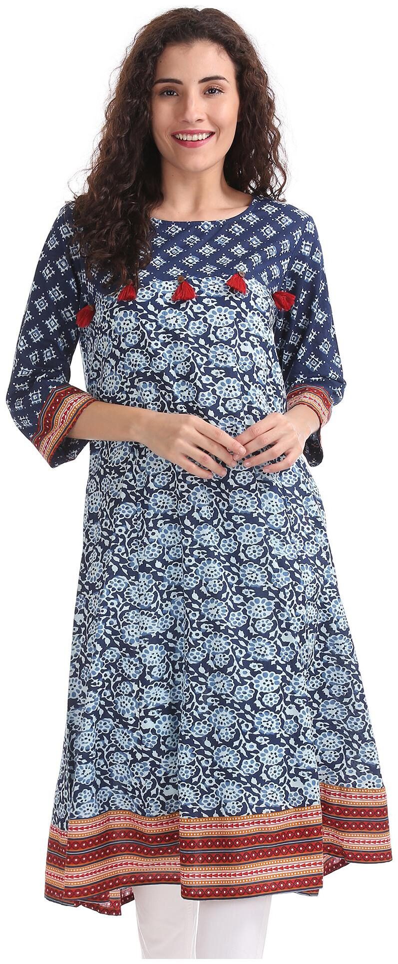 

Anahi Women Blue Printed Anarkali Kurta