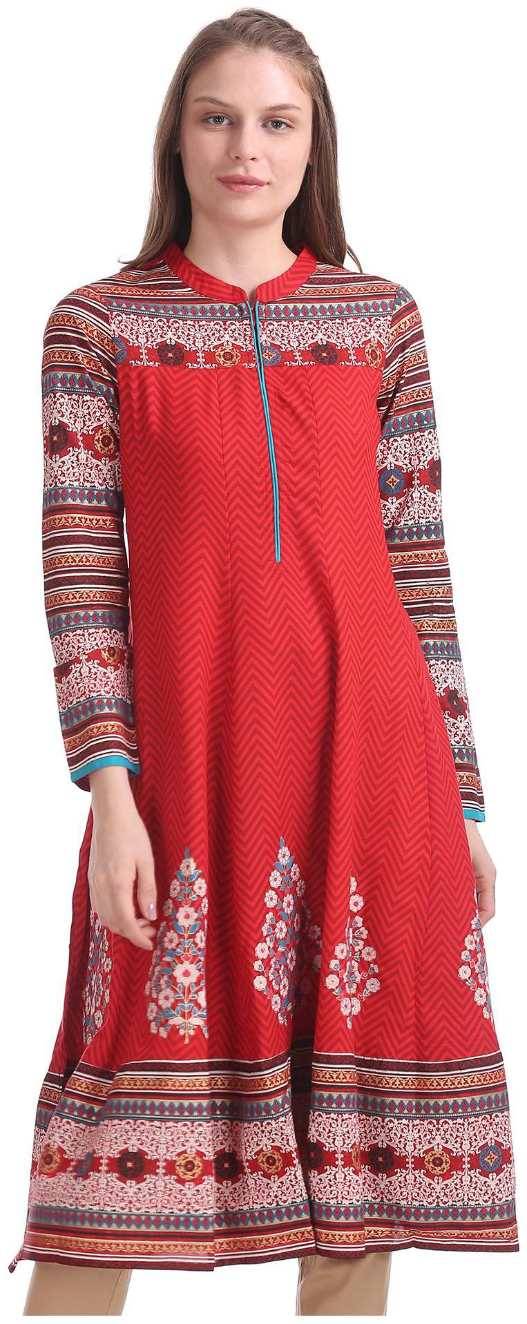 

Anahi Women Red Printed Straight Kurta
