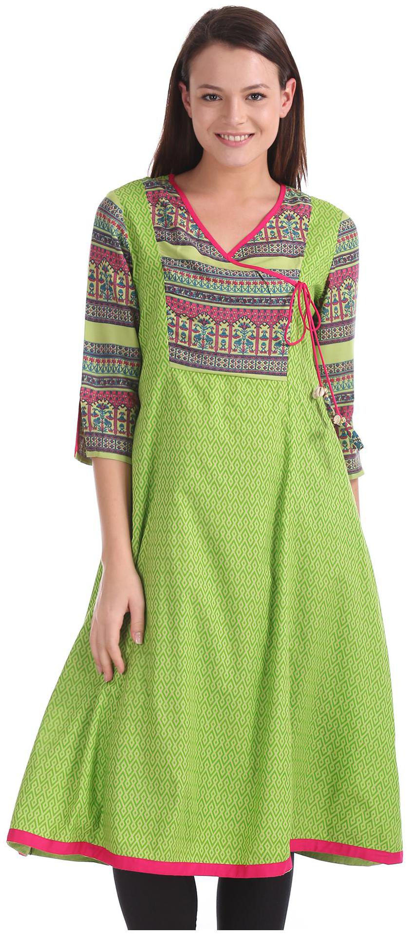 

Anahi Women Green Printed Anarkali Kurta