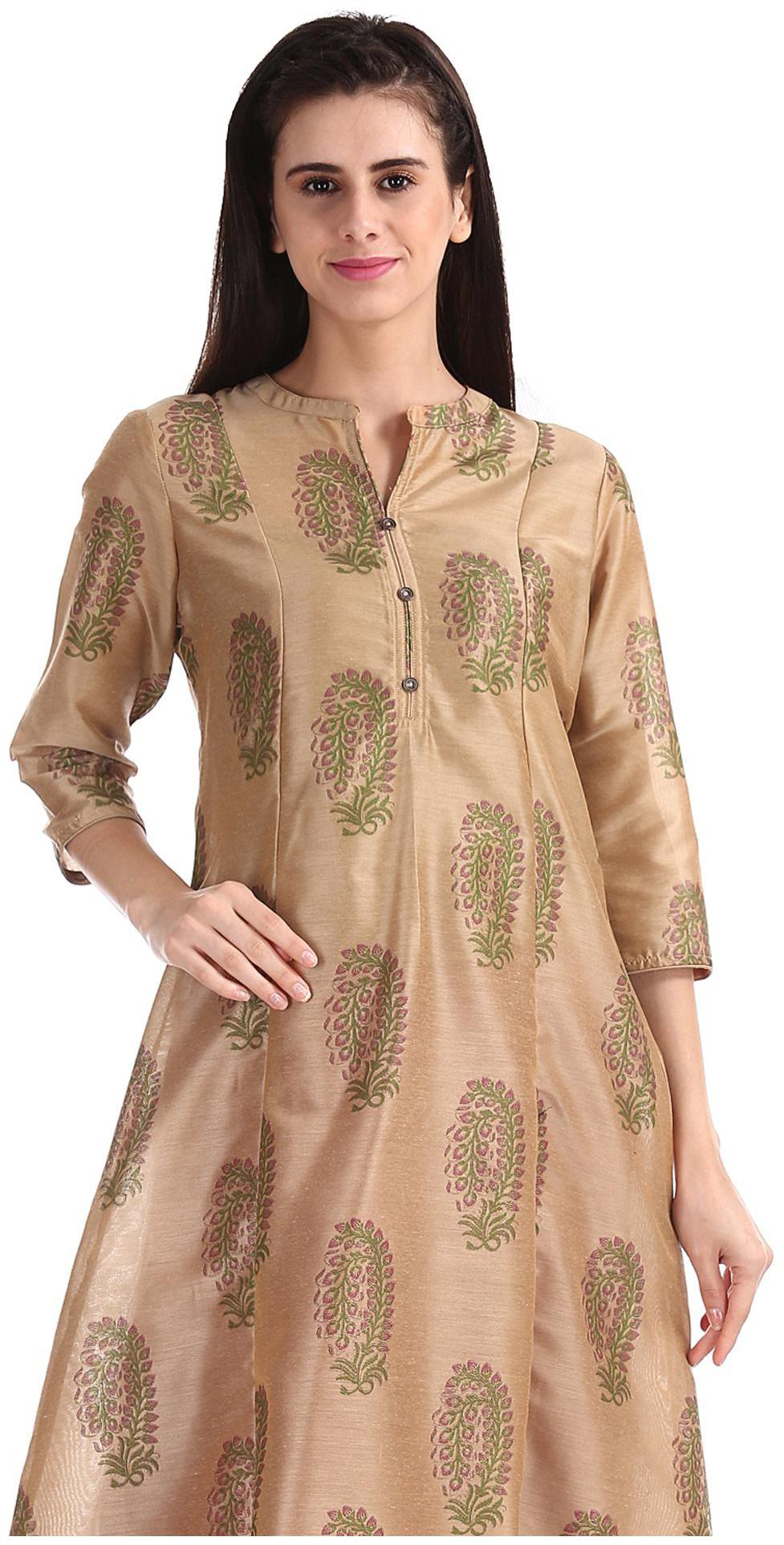 

Anahi Women Beige Printed Straight Kurta