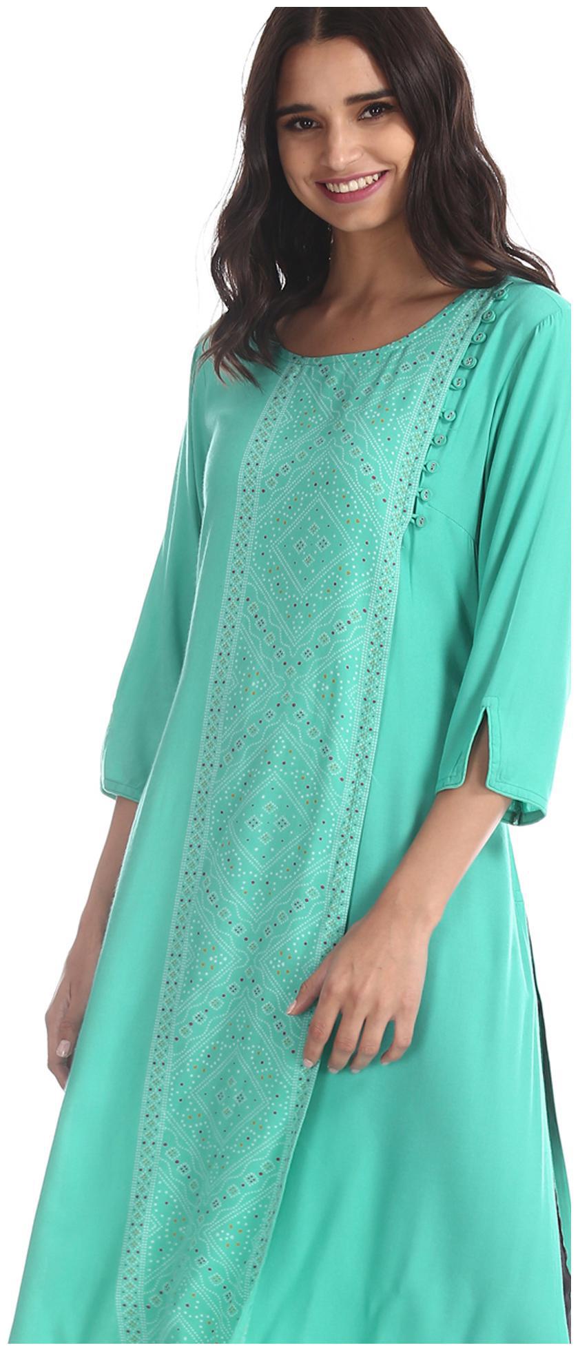 

Anahi Women Green Printed Layered Kurta