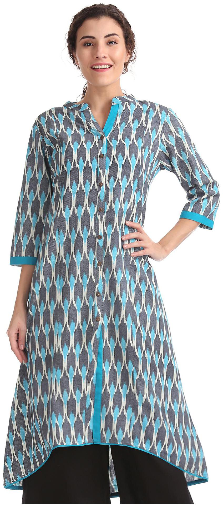 

Anahi Women Blue Printed Assymetrical Kurta