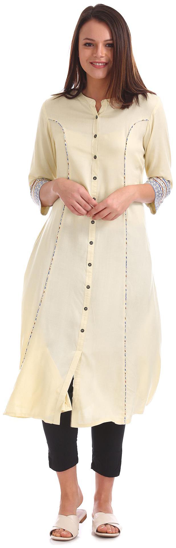 

Anahi Women White Solid Straight Kurta