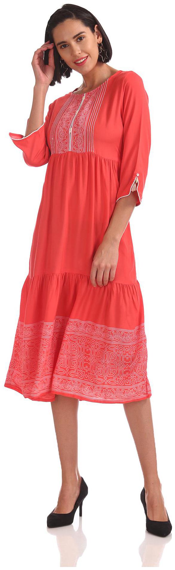 

Anahi Women Pink Printed Straight Kurta