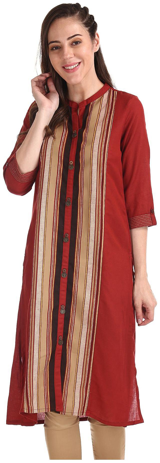 

Anahi Women Red Printed Straight Kurta