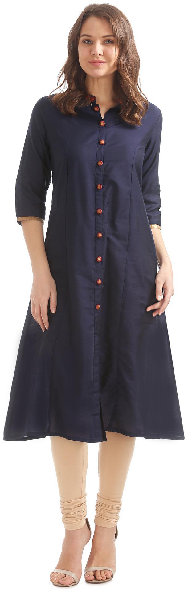 

Anahi Women Blue Embroidered Straight Kurta