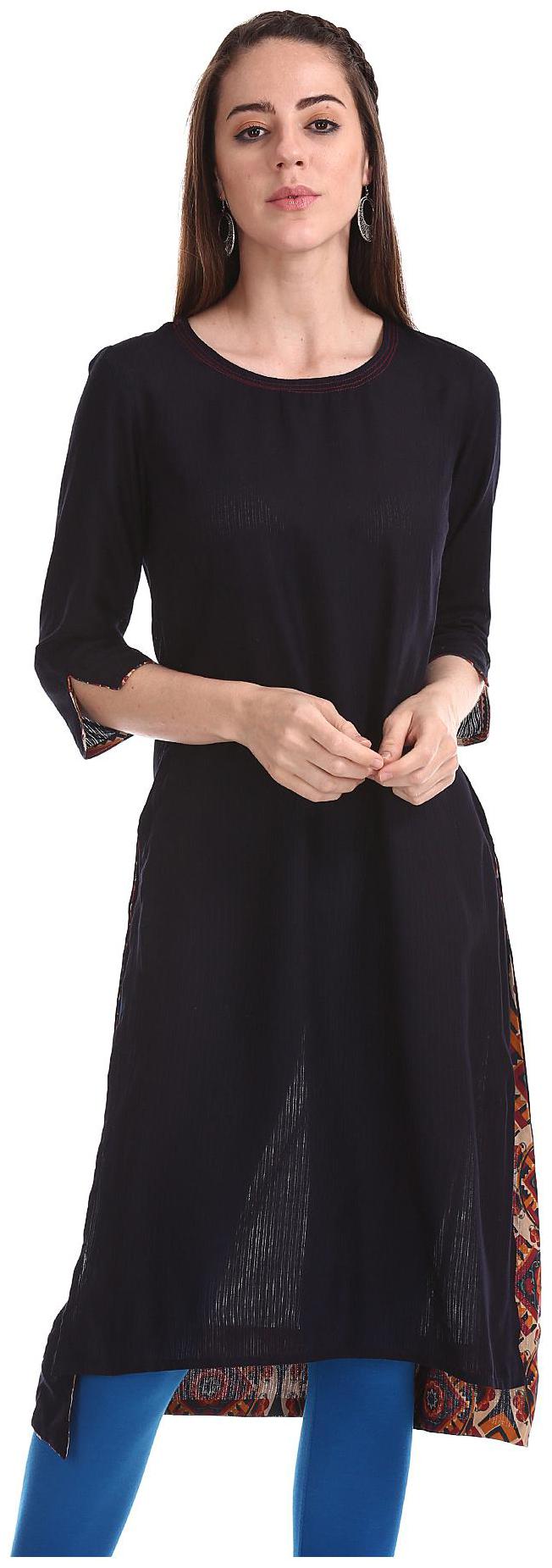 

Anahi Women Blue Solid Straight Kurta