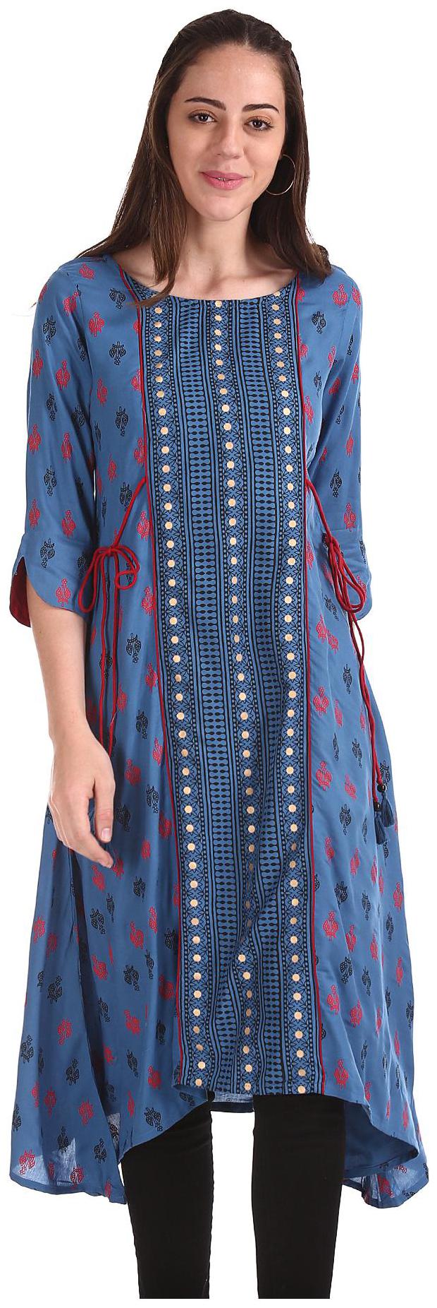 

Anahi Women Blue Printed Straight Kurta