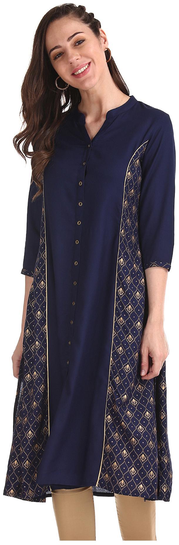 

Anahi Women Blue Printed Straight Kurta
